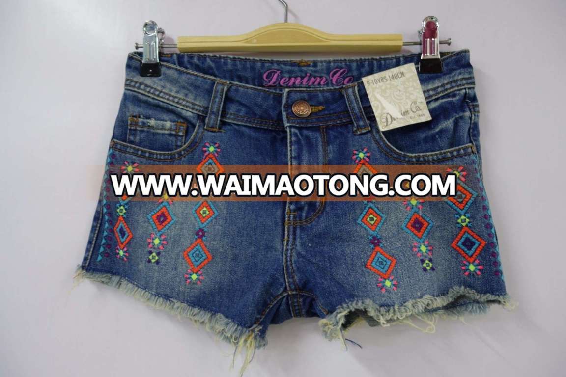 Navy Hot Denim Shorts for Girls (GTS-01)